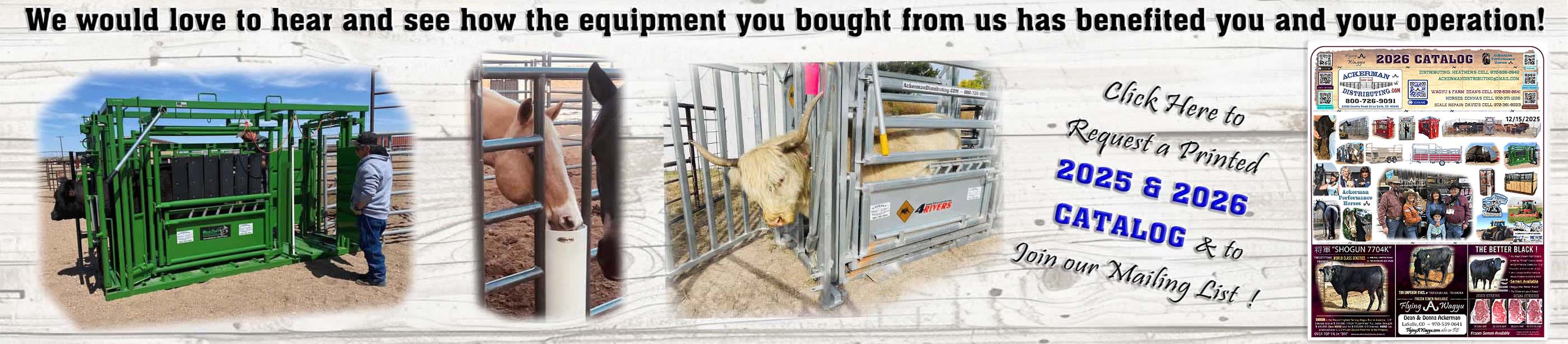 We would love to hear and see how the equipment from us has benefited you and your operation! We are running a photo contest (with testimonials on past qualified purchases) for a random drawing, for a $ 250 gift card from Ackerman Distributing !